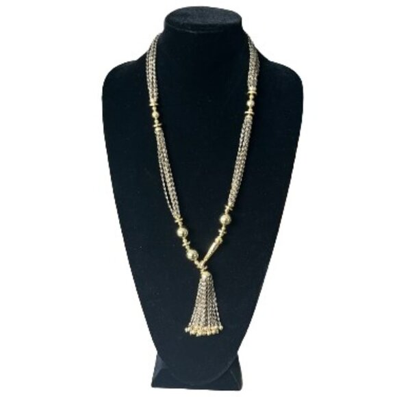 Stella & Dot RETIRED Bianca Tassel Lariat Necklace N277G - LNC - Picture 1 of 10